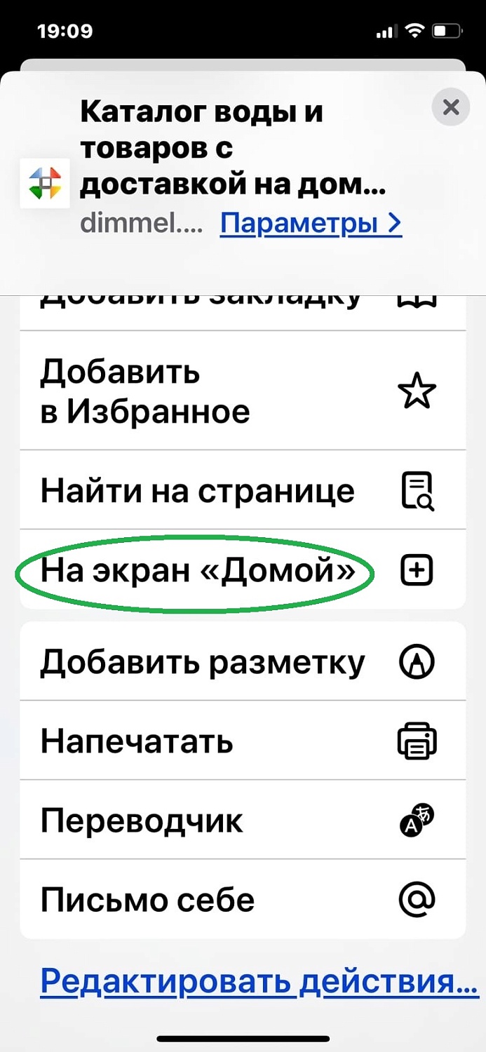 Как создать ярлык сайта dimmel.ru на домашнем экране iPhone или iPad
